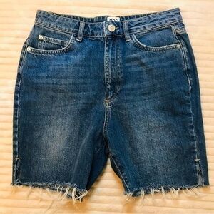BDG Distrssed Boyfriend Jean Shorts Hugh Rise Bermuda Frayed Hem Women’s size 29